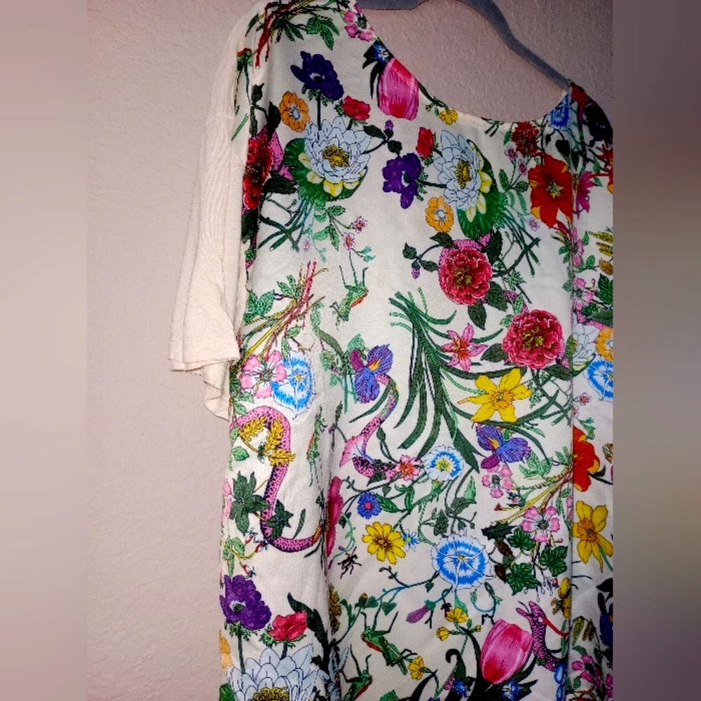 Ellos Multicolor Vintage Floral Women's Blouse size L - Picture 3 of 9